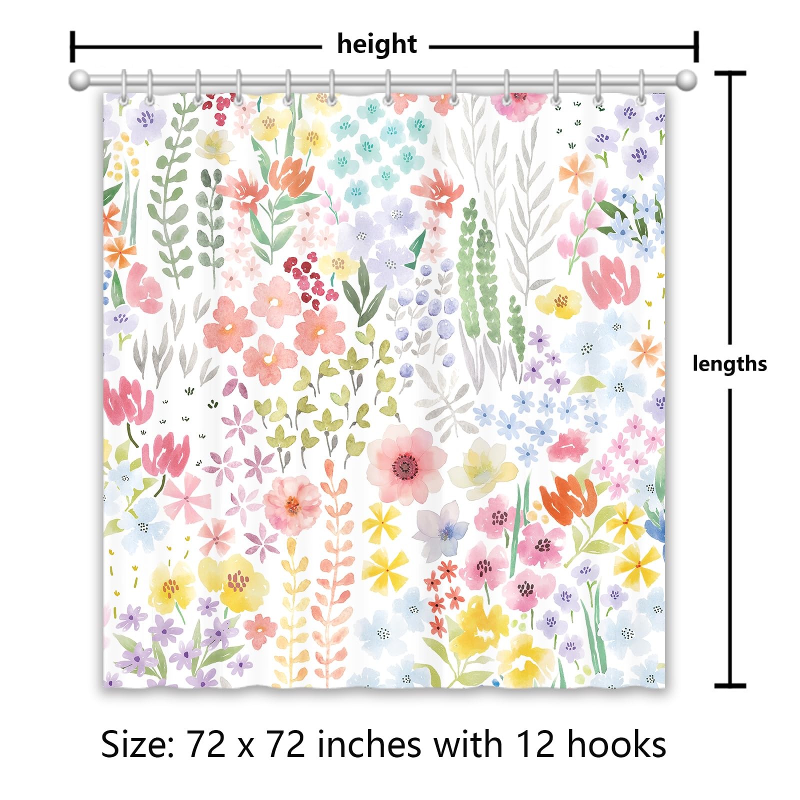 Custom Printed Bath Curtain — custom printed polyester bath curtain detail view