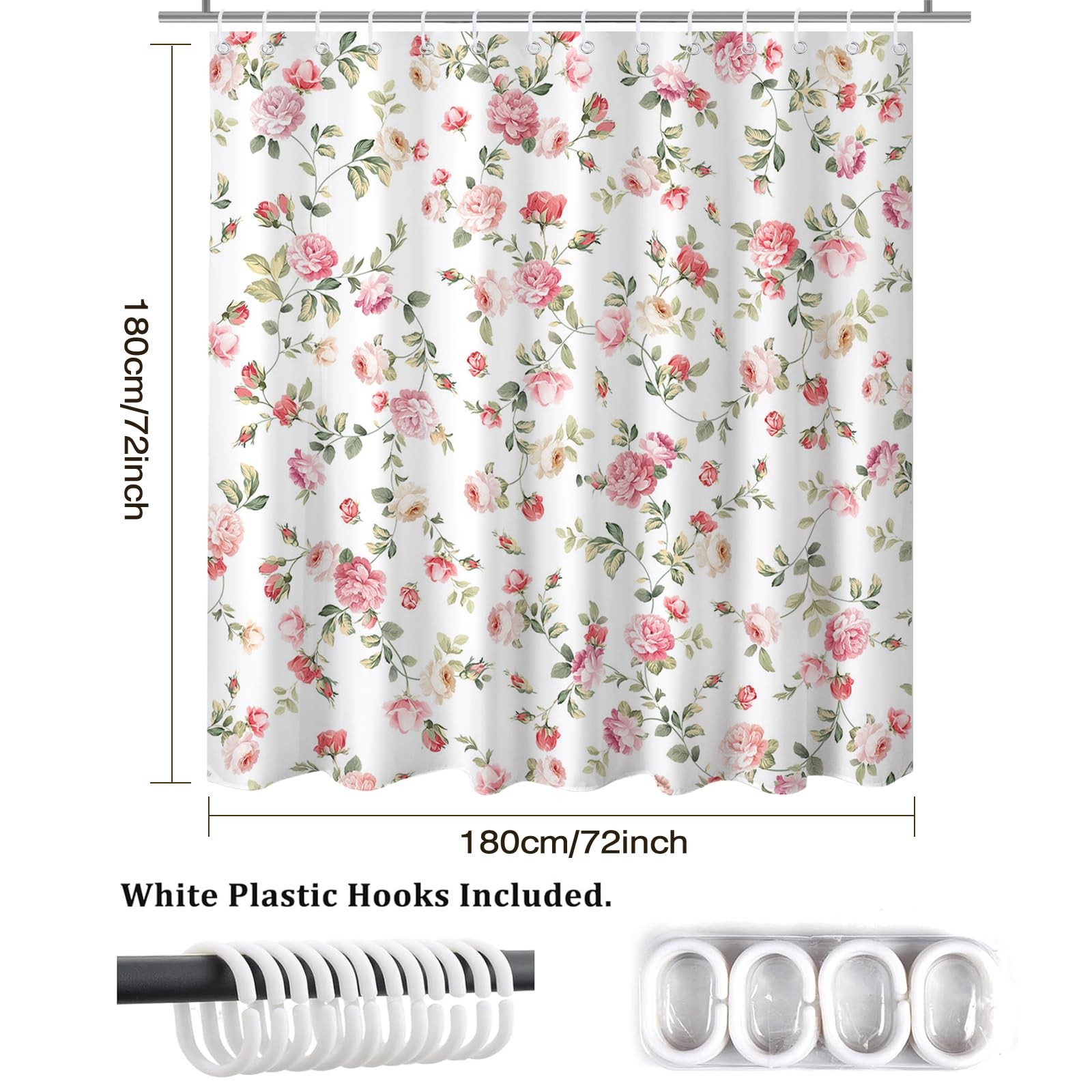 Custom Printed Bath Curtain — custom printed polyester bath curtain detail view