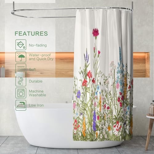 Custom Printed Bath Curtain — custom printed polyester bath curtain detail view