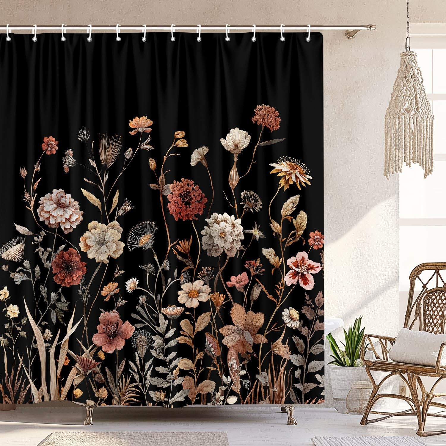 Custom Printed Bath Curtain — custom printed polyester bath curtain