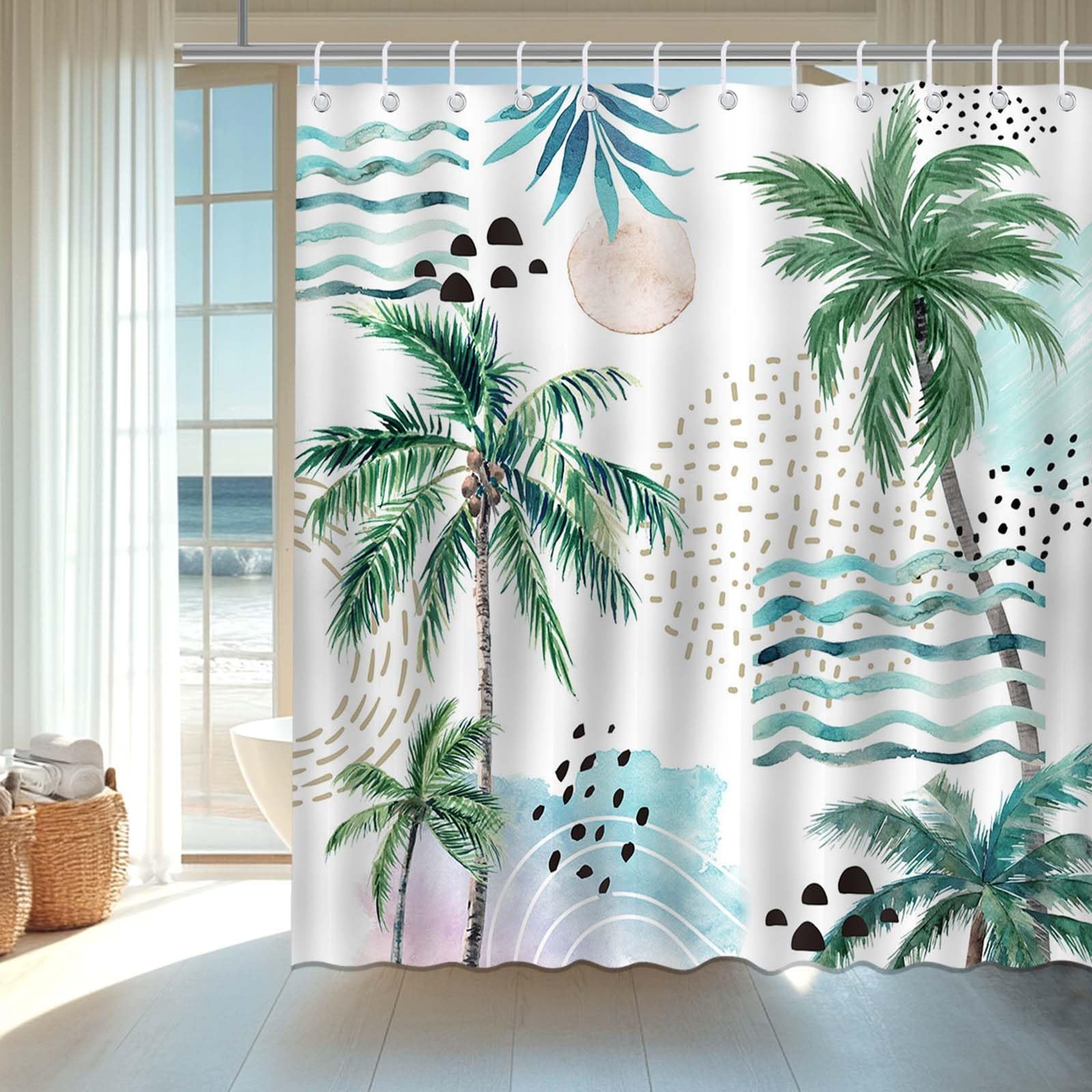 Custom Printed Bath Curtain — custom printed polyester bath curtain