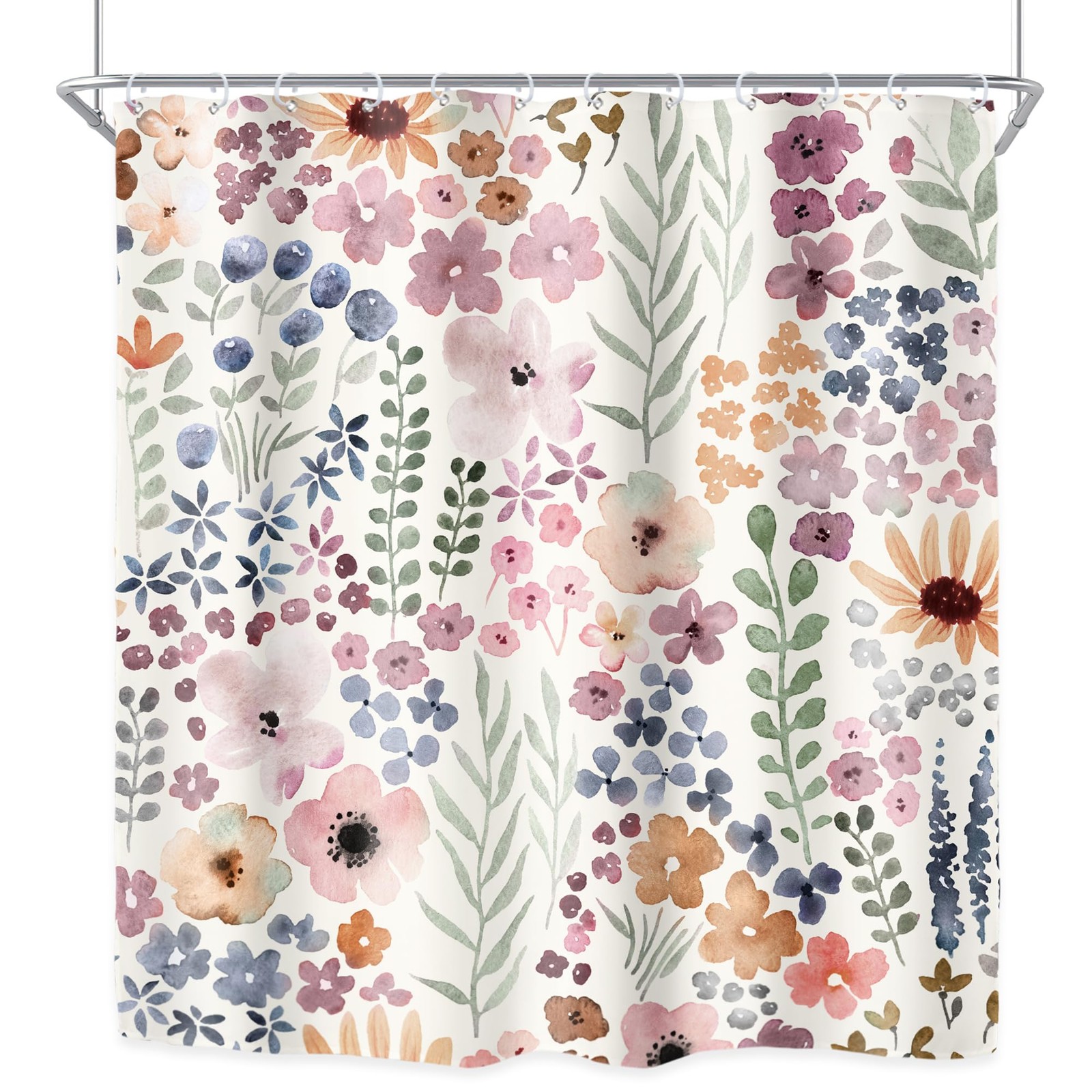 Custom Printed Bath Curtain — custom printed polyester bath curtain detail view