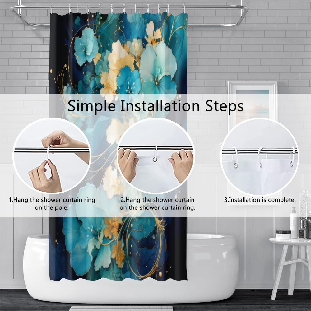 Custom Printed Bath Curtain — custom printed polyester bath curtain detail view