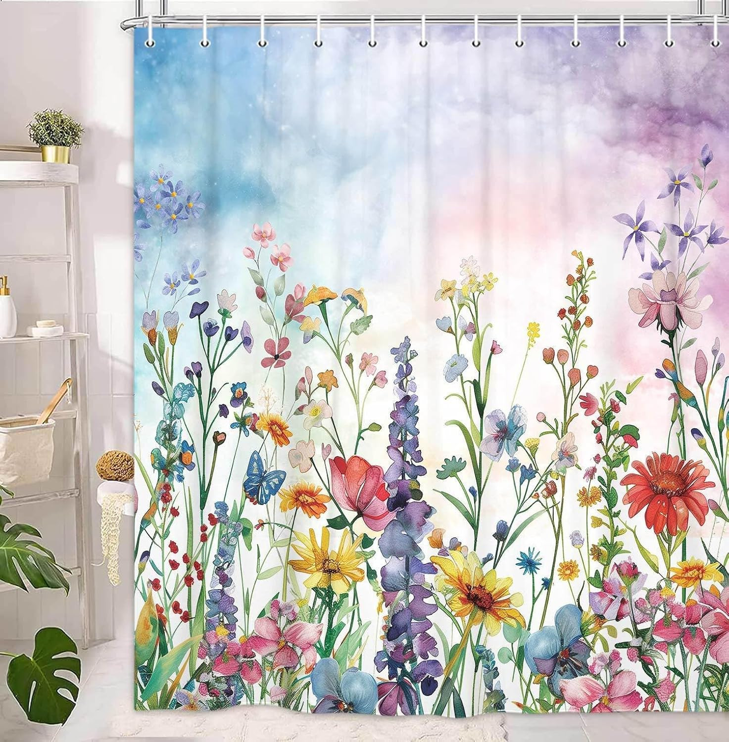 Custom Printed Bath Curtain — custom printed polyester bath curtain