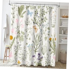 Sage Green Floral Shower Curtain 72"W x 72"L (Pack of 1) Sage Green & Beige — custom printed polyester bath curtain