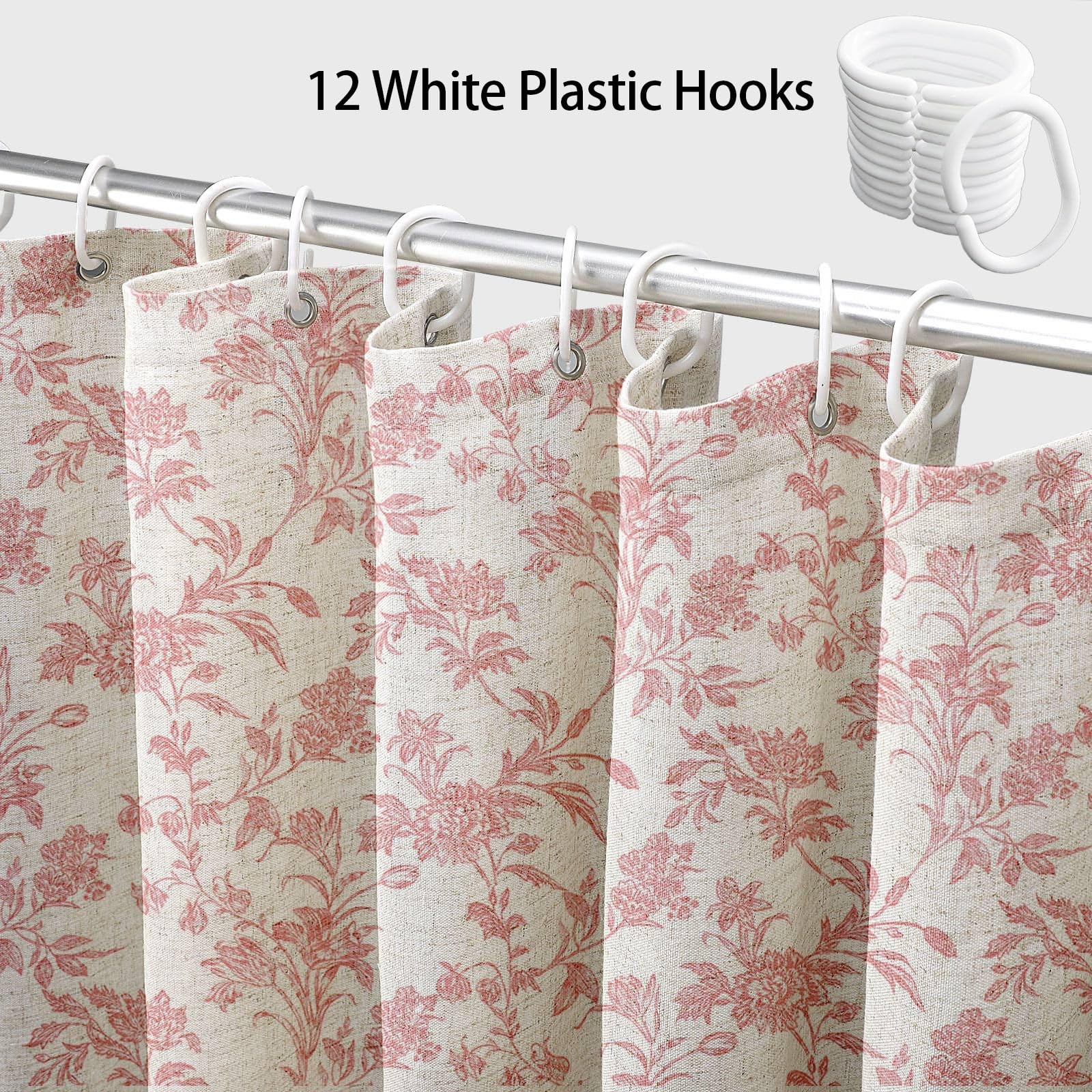 Custom Printed Bath Curtain — custom printed polyester bath curtain detail view