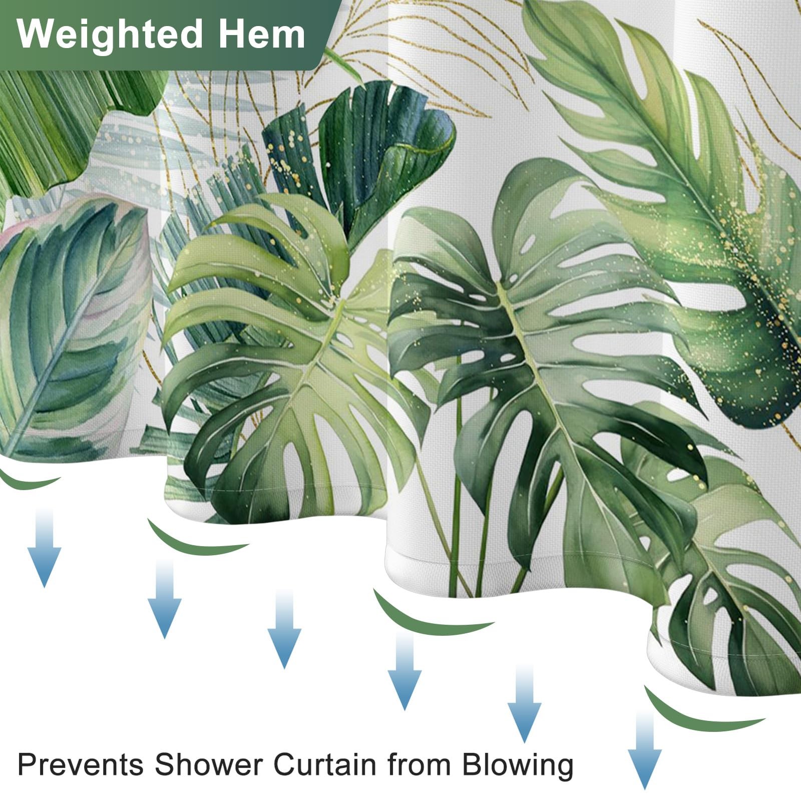 Custom Printed Bath Curtain — custom printed polyester bath curtain detail view