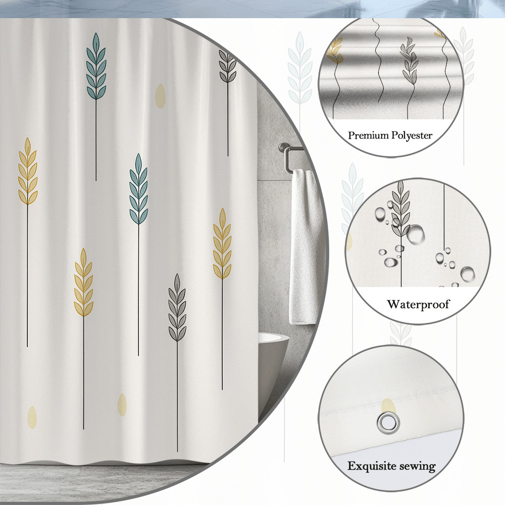 Custom Printed Bath Curtain — custom printed polyester bath curtain detail view