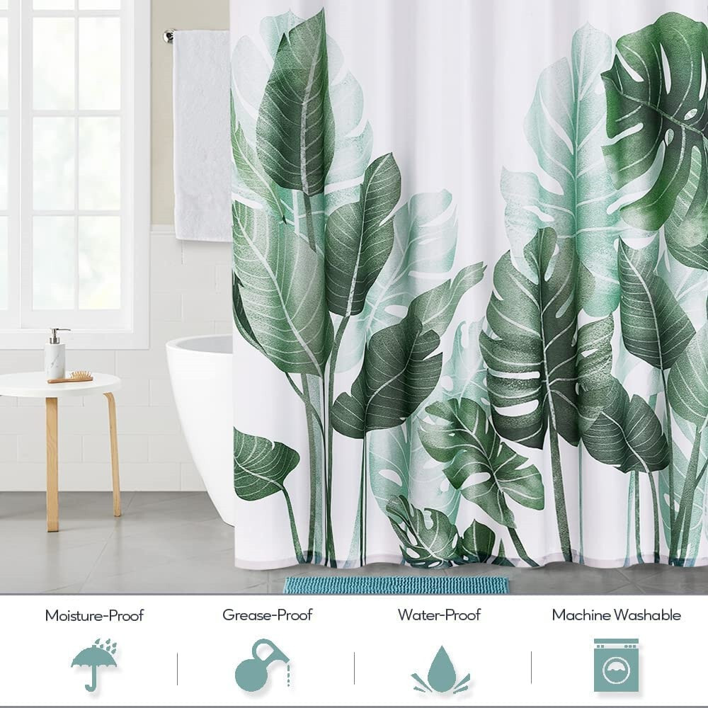 Custom Printed Bath Curtain — custom printed polyester bath curtain detail view
