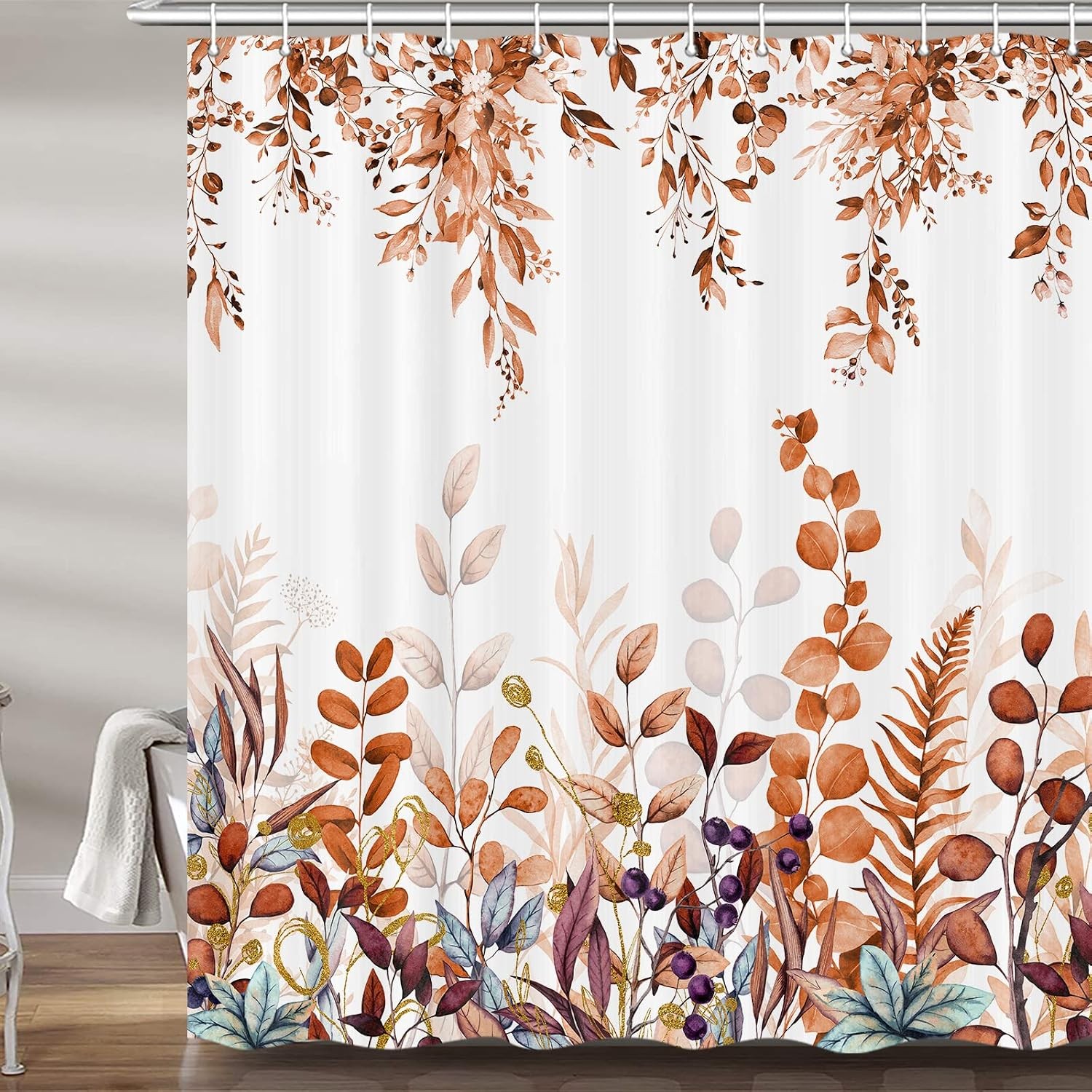 Custom Printed Bath Curtain — custom printed polyester bath curtain detail view