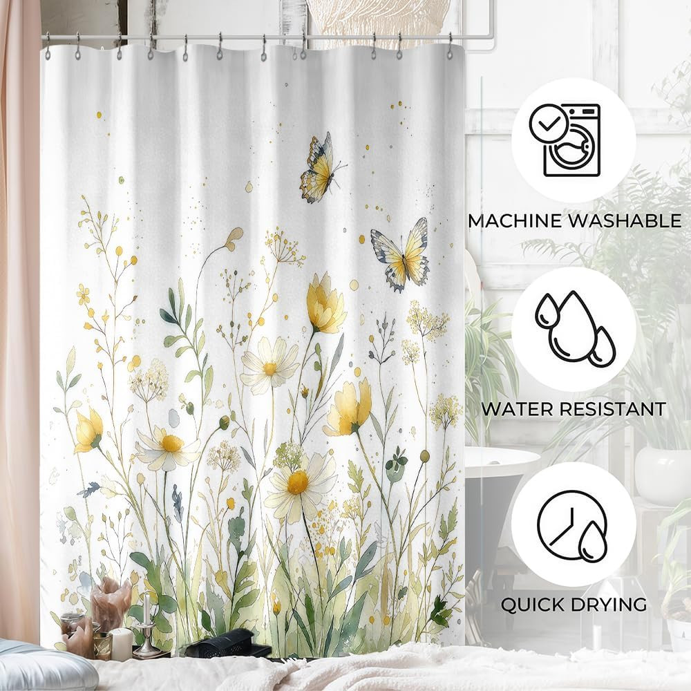 Custom Printed Bath Curtain — custom printed polyester bath curtain detail view