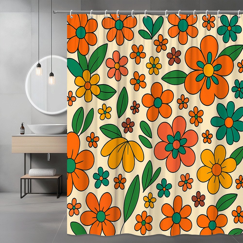 Custom Printed Bath Curtain — custom printed polyester bath curtain