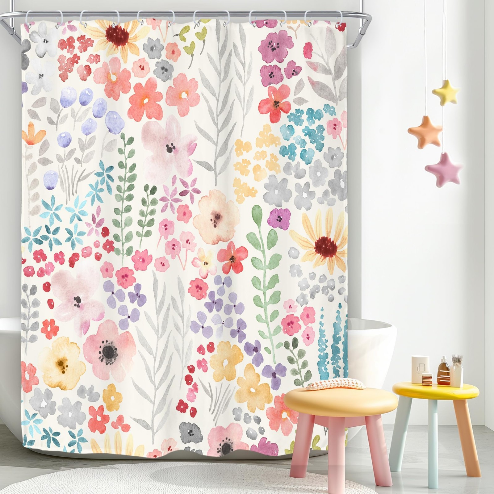Custom Printed Bath Curtain — custom printed polyester bath curtain