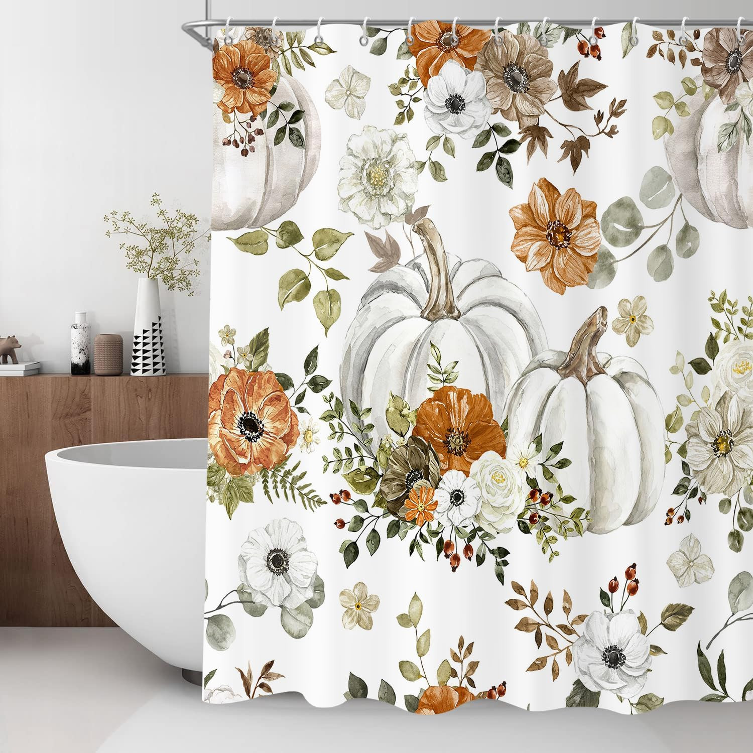 Custom Printed Bath Curtain — custom printed polyester bath curtain detail view