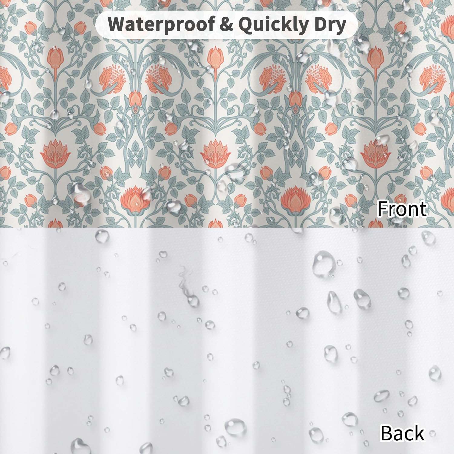 Custom Printed Bath Curtain — custom printed polyester bath curtain detail view