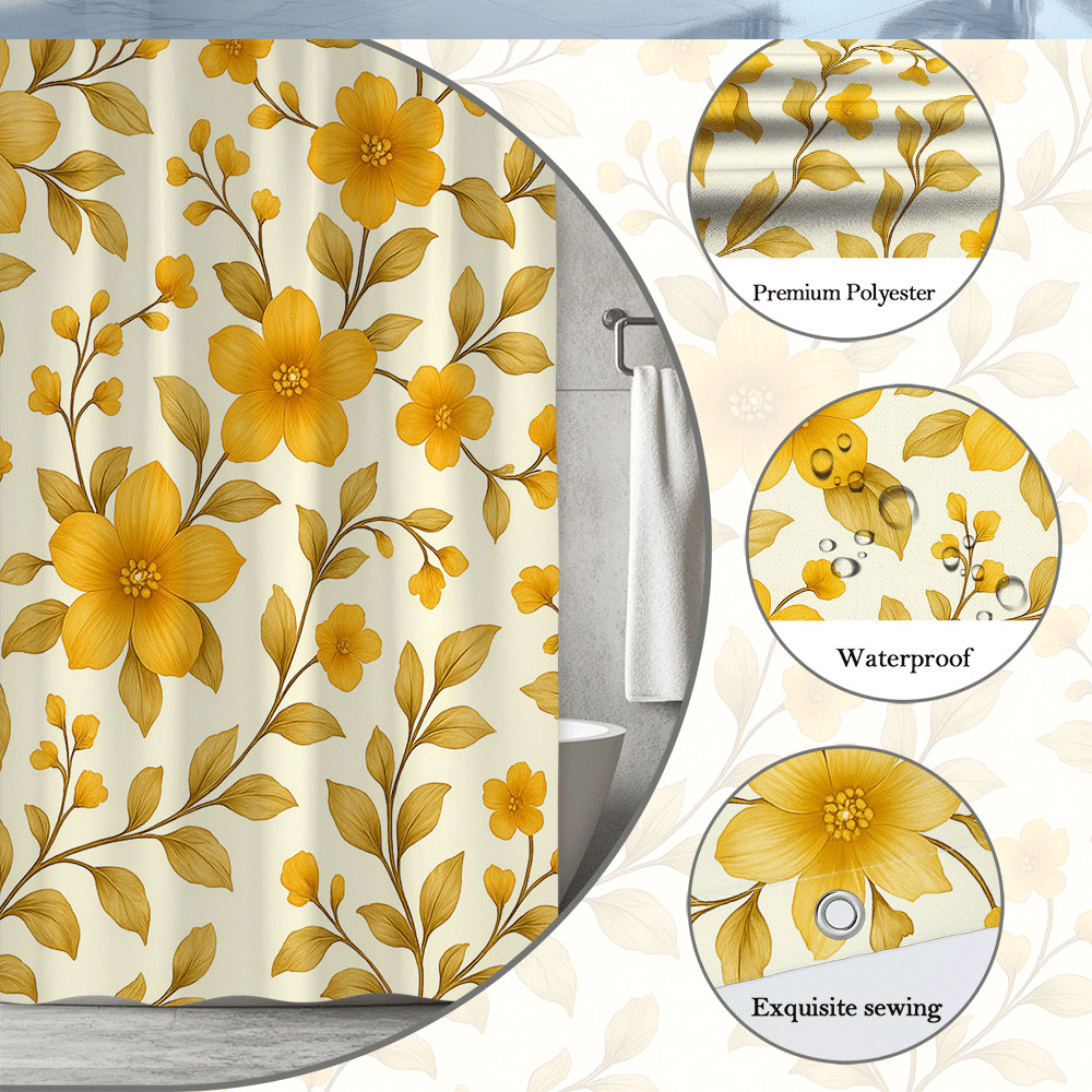 Custom Printed Bath Curtain — custom printed polyester bath curtain detail view