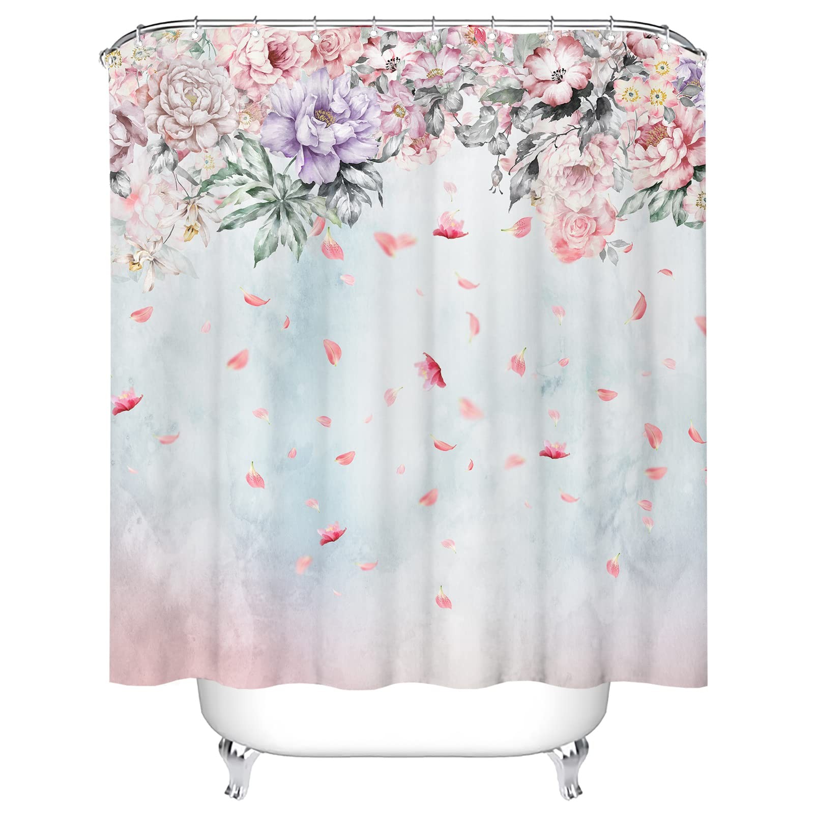 Custom Printed Bath Curtain — custom printed polyester bath curtain detail view