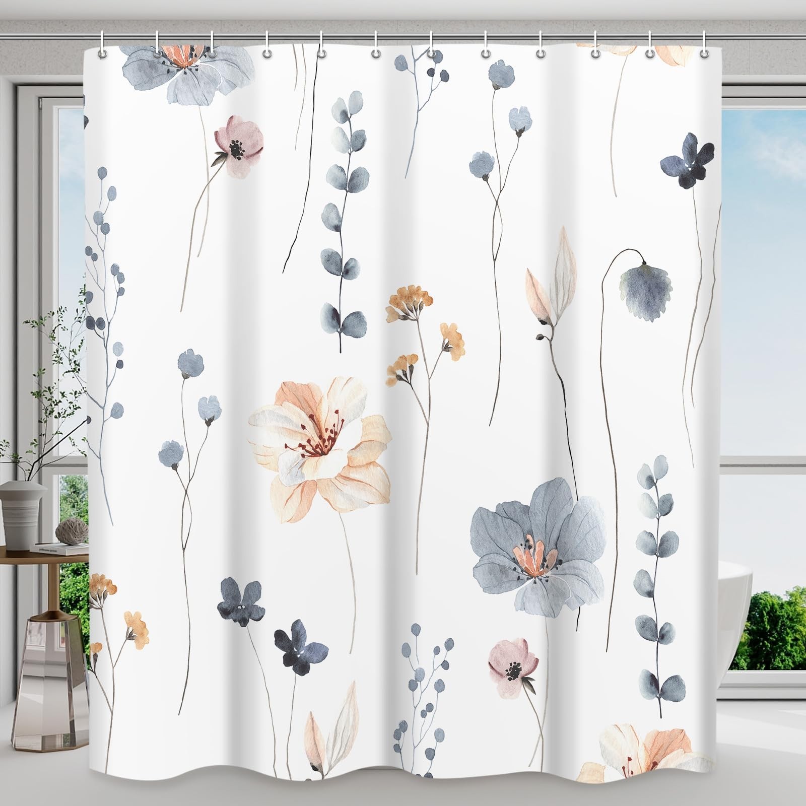 Custom Printed Bath Curtain — custom printed polyester bath curtain