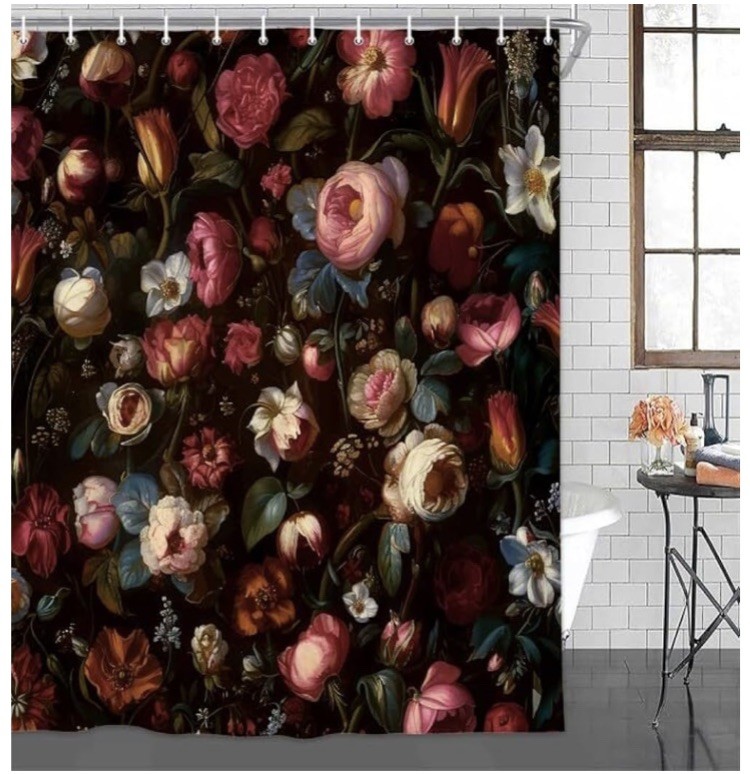 Custom Printed Bath Curtain — custom printed polyester bath curtain detail view