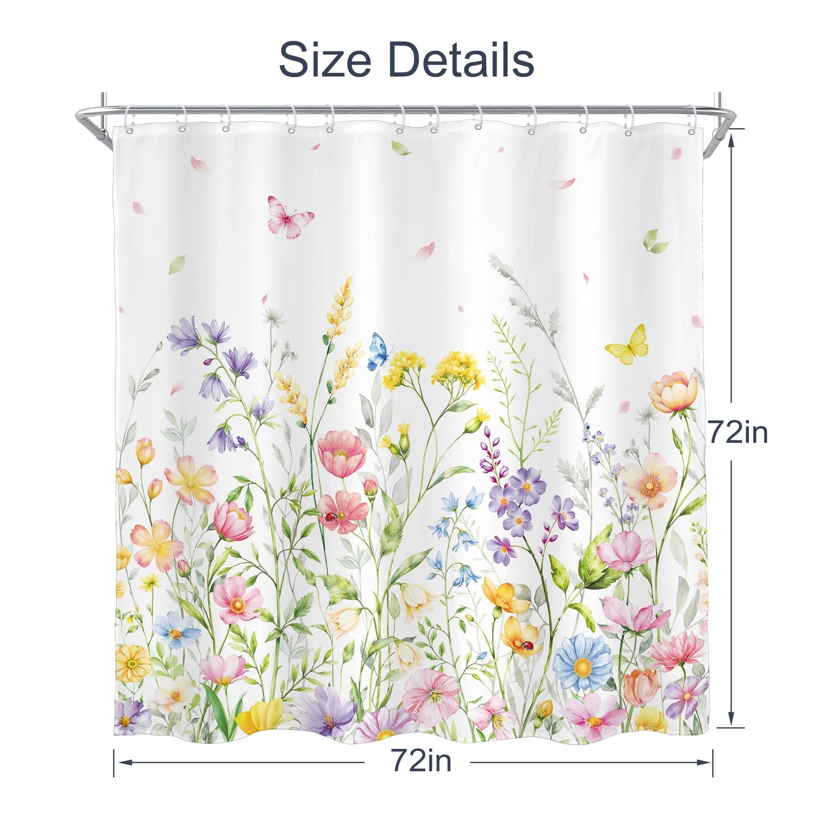 Custom Printed Bath Curtain — custom printed polyester bath curtain detail view