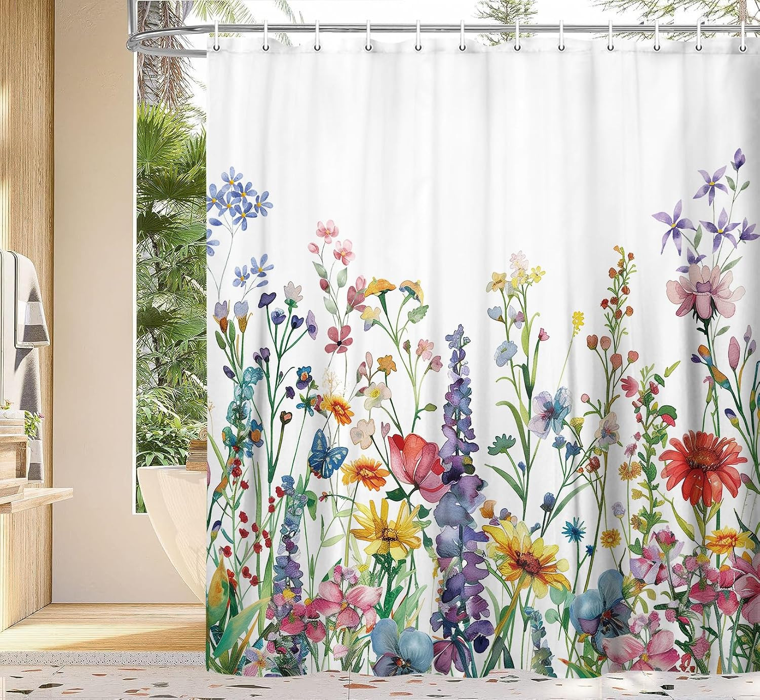 Custom Printed Bath Curtain — custom printed polyester bath curtain