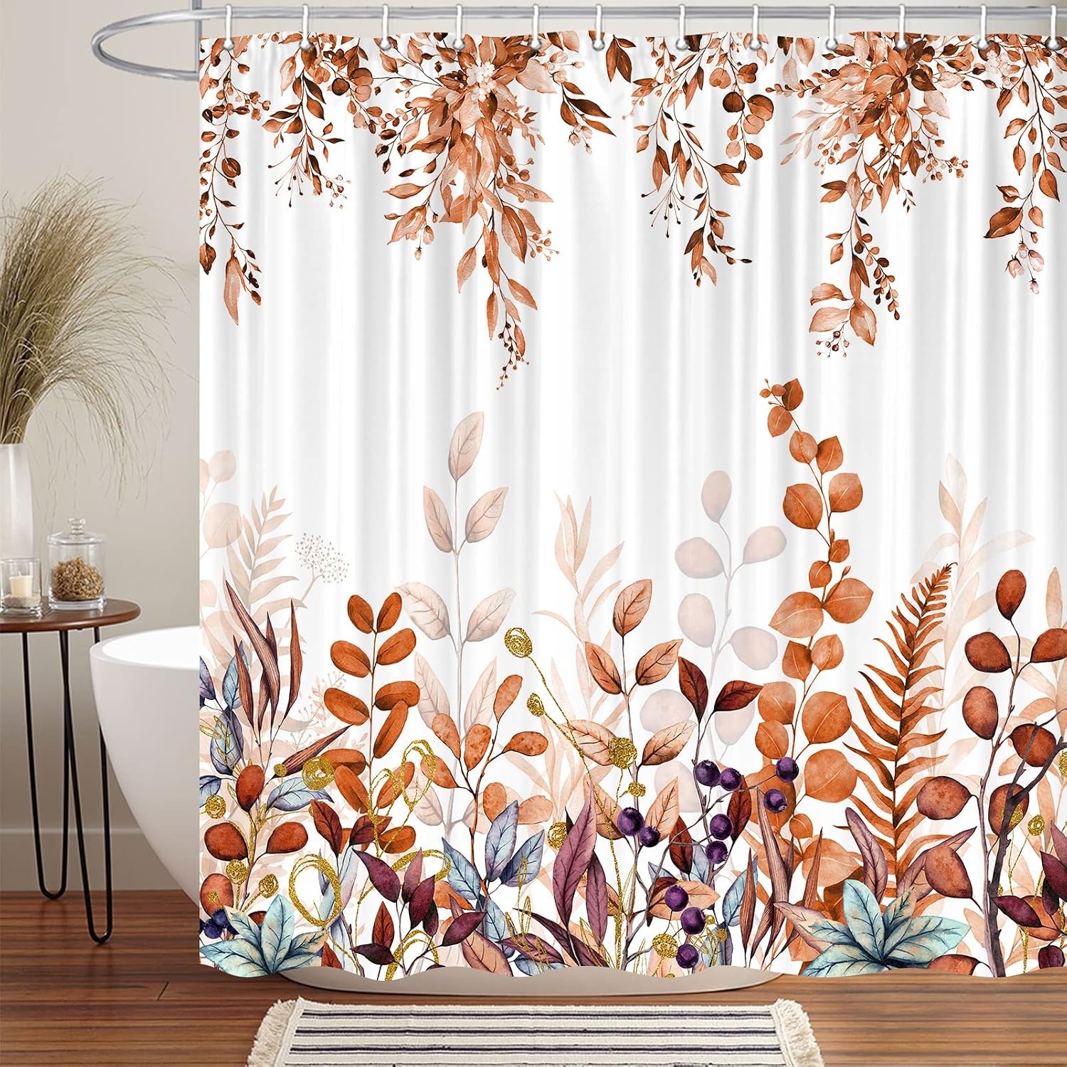 Custom Printed Bath Curtain — custom printed polyester bath curtain detail view