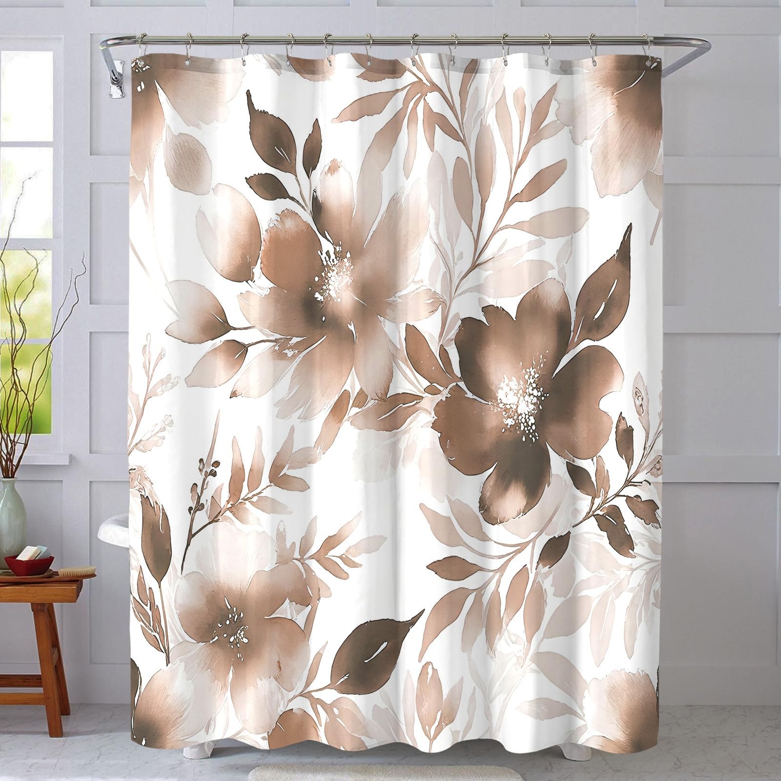 Custom Printed Bath Curtain — custom printed polyester bath curtain detail view