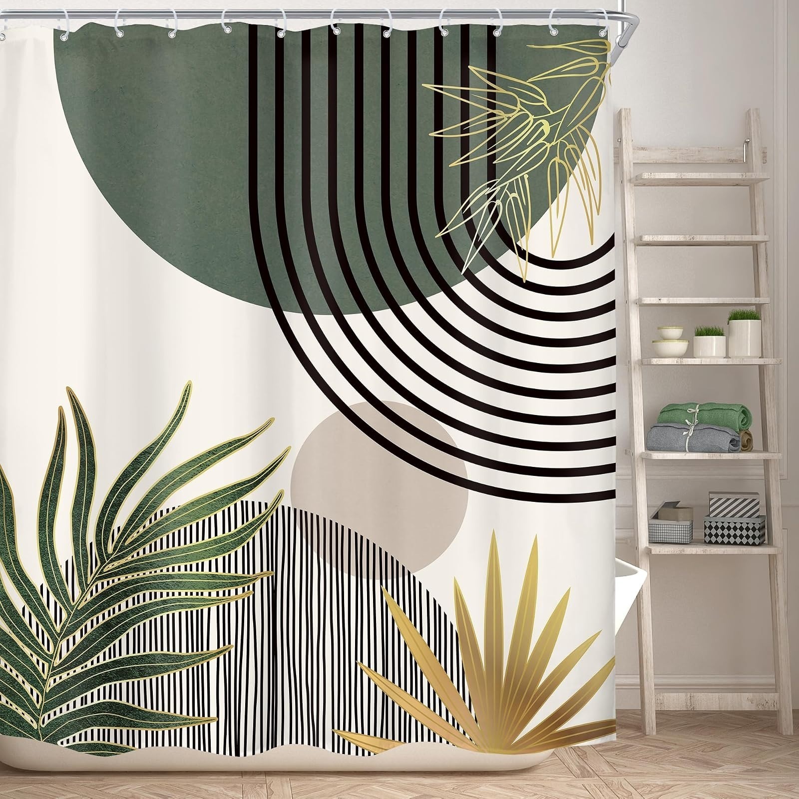 Custom Printed Bath Curtain — custom printed polyester bath curtain detail view