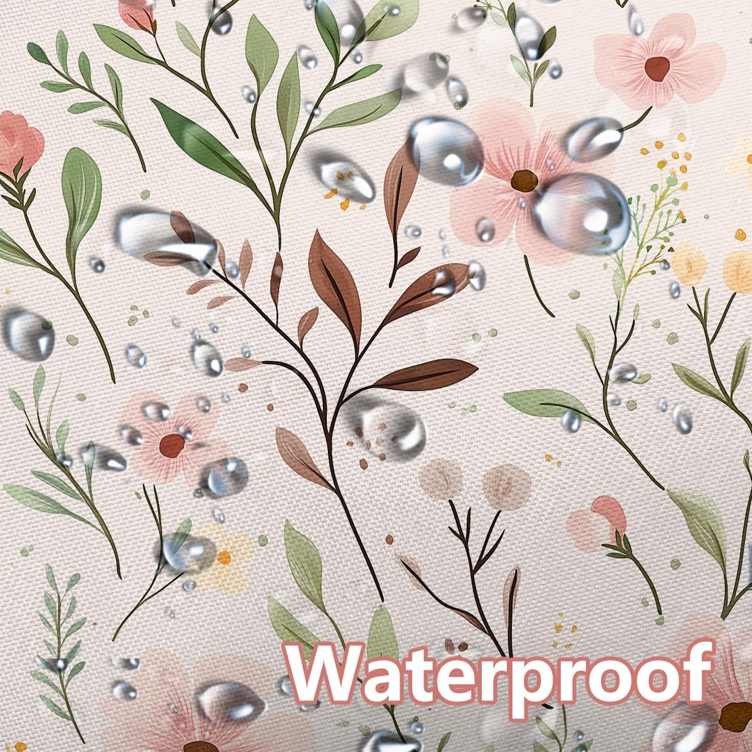 Custom Printed Bath Curtain — custom printed polyester bath curtain detail view