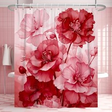 Shower Curtain for Bathroom Rose Floral Shower 72"W x 72"L (Pack of 1) Red — custom printed polyester bath curtain