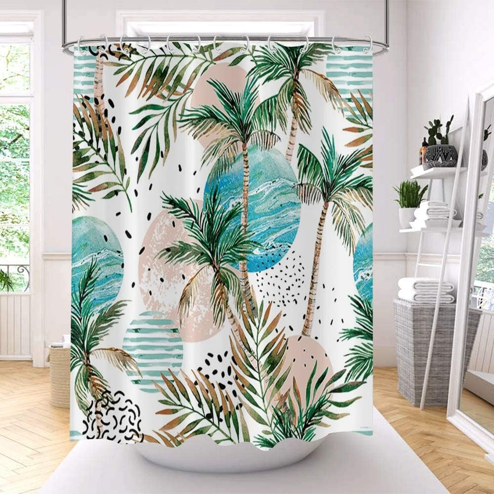 Custom Printed Bath Curtain — custom printed polyester bath curtain detail view