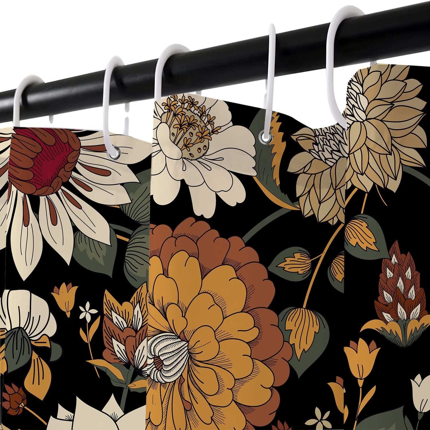 Custom Printed Bath Curtain — custom printed polyester bath curtain detail view