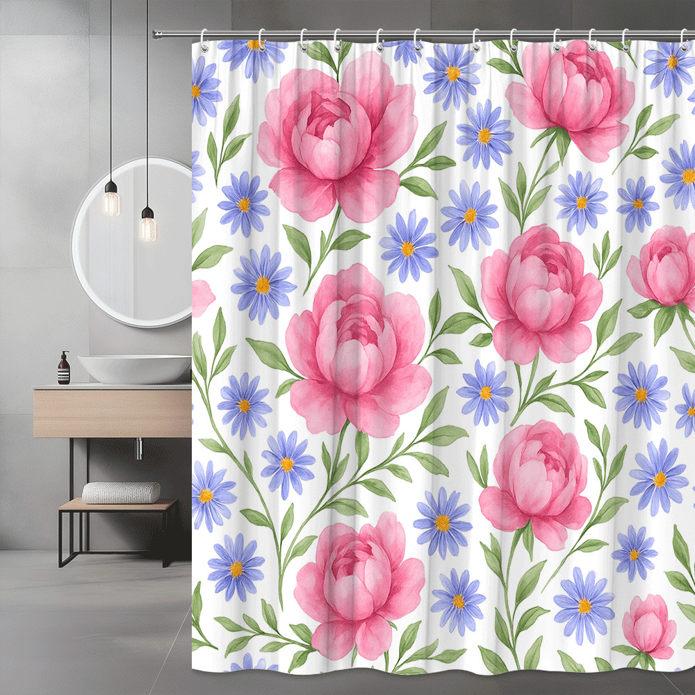 Custom Printed Bath Curtain — custom printed polyester bath curtain