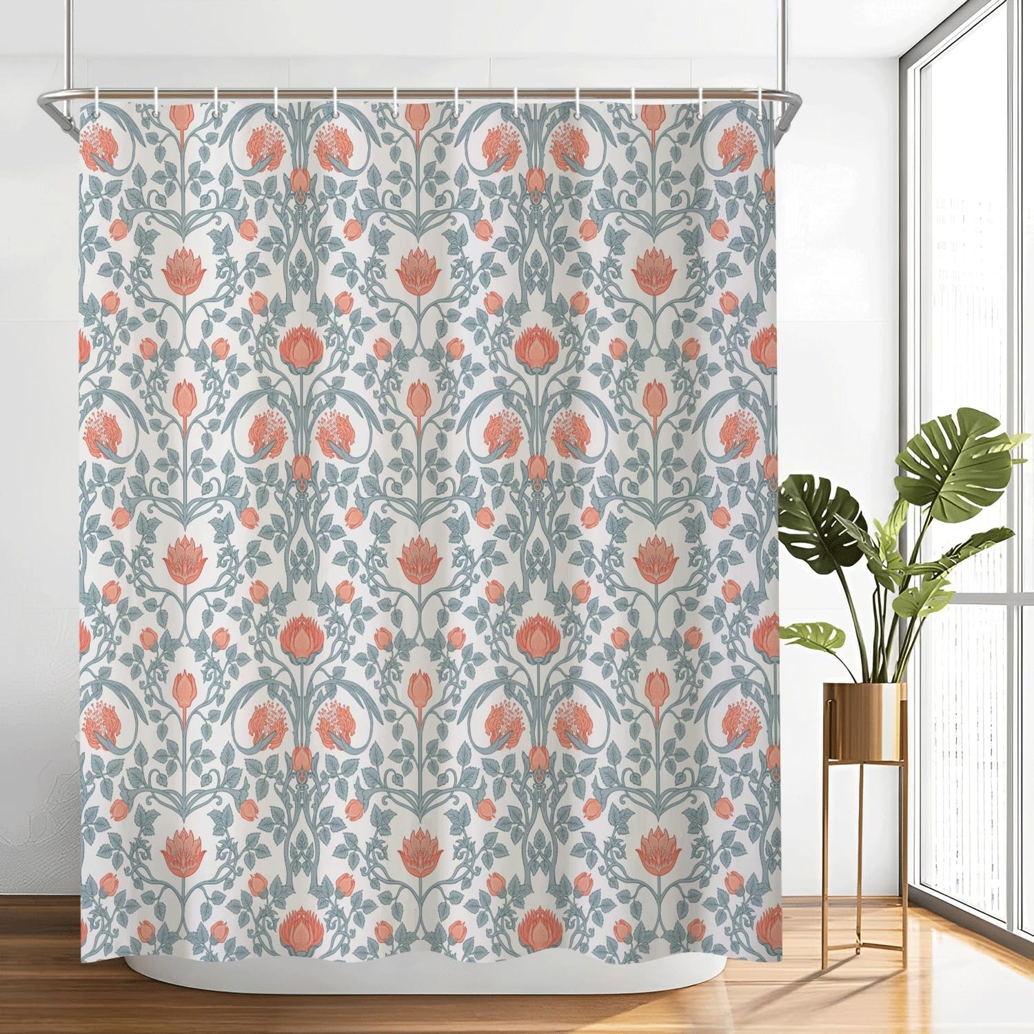 Custom Printed Bath Curtain — custom printed polyester bath curtain detail view