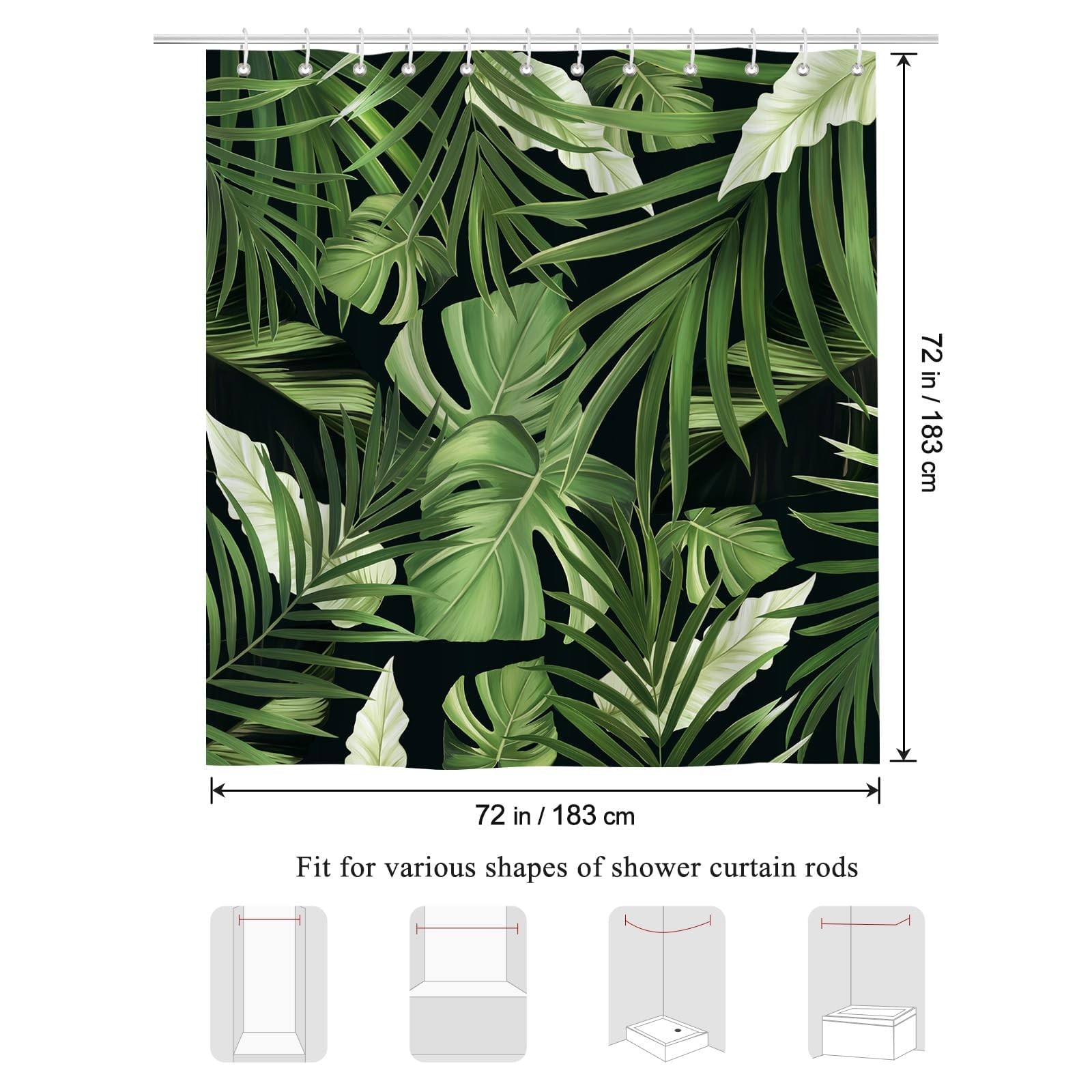 Custom Printed Bath Curtain — custom printed polyester bath curtain detail view
