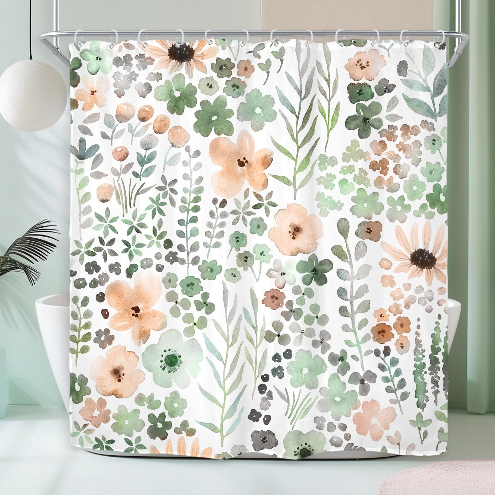 Custom Printed Bath Curtain — custom printed polyester bath curtain detail view
