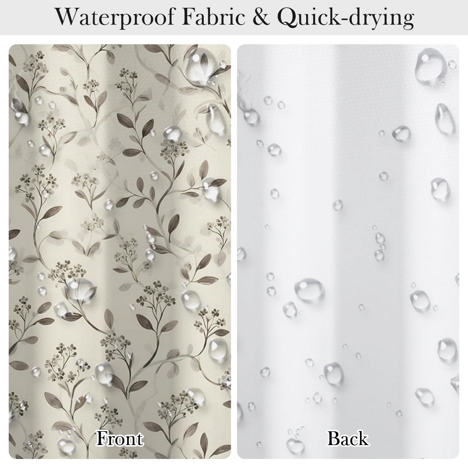 Custom Printed Bath Curtain — custom printed polyester bath curtain detail view