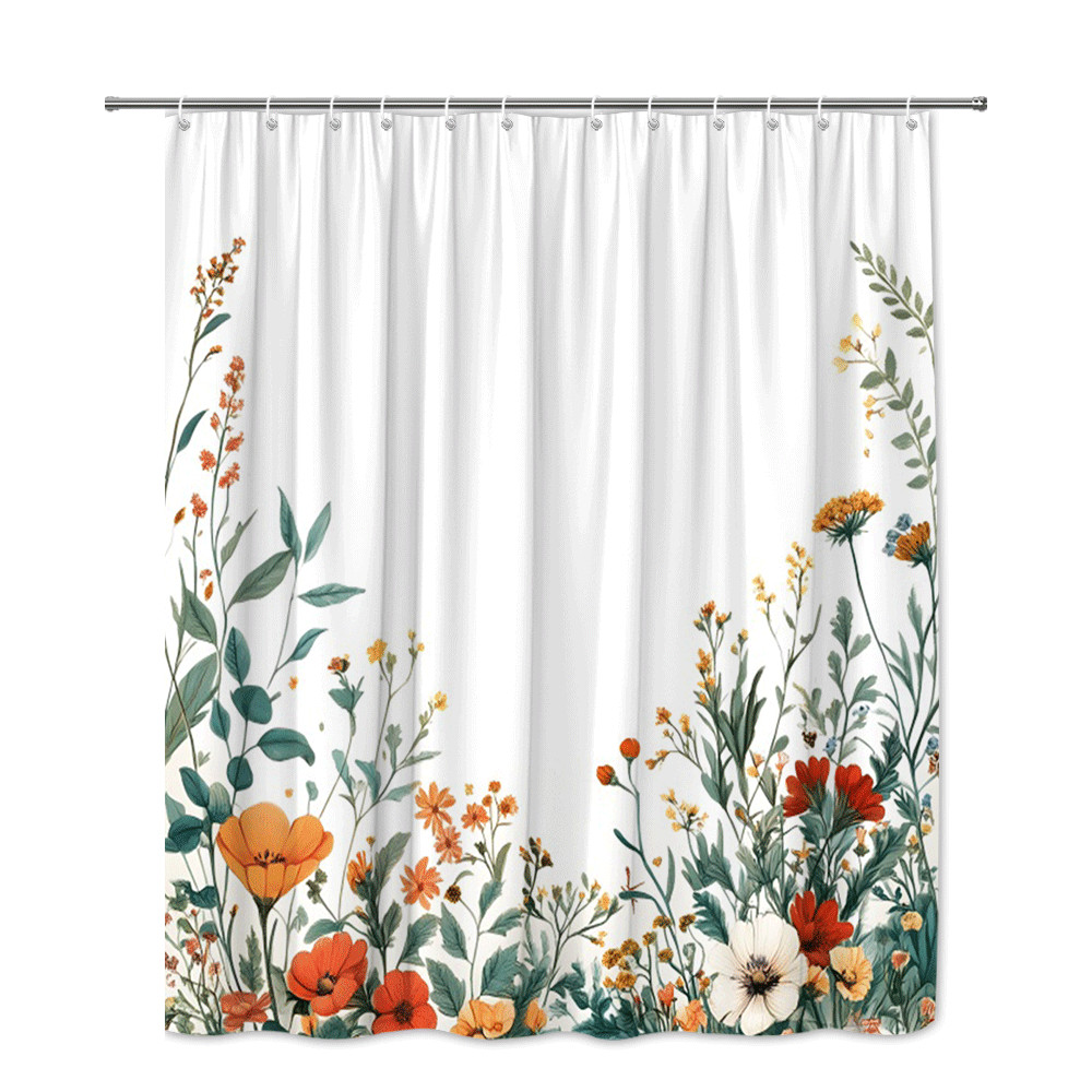 Custom Printed Bath Curtain — custom printed polyester bath curtain detail view