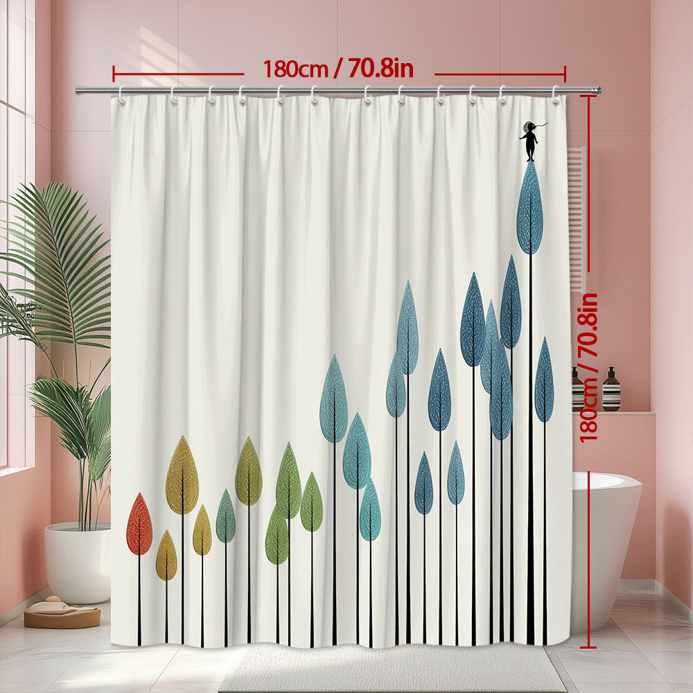 Custom Printed Bath Curtain — custom printed polyester bath curtain detail view