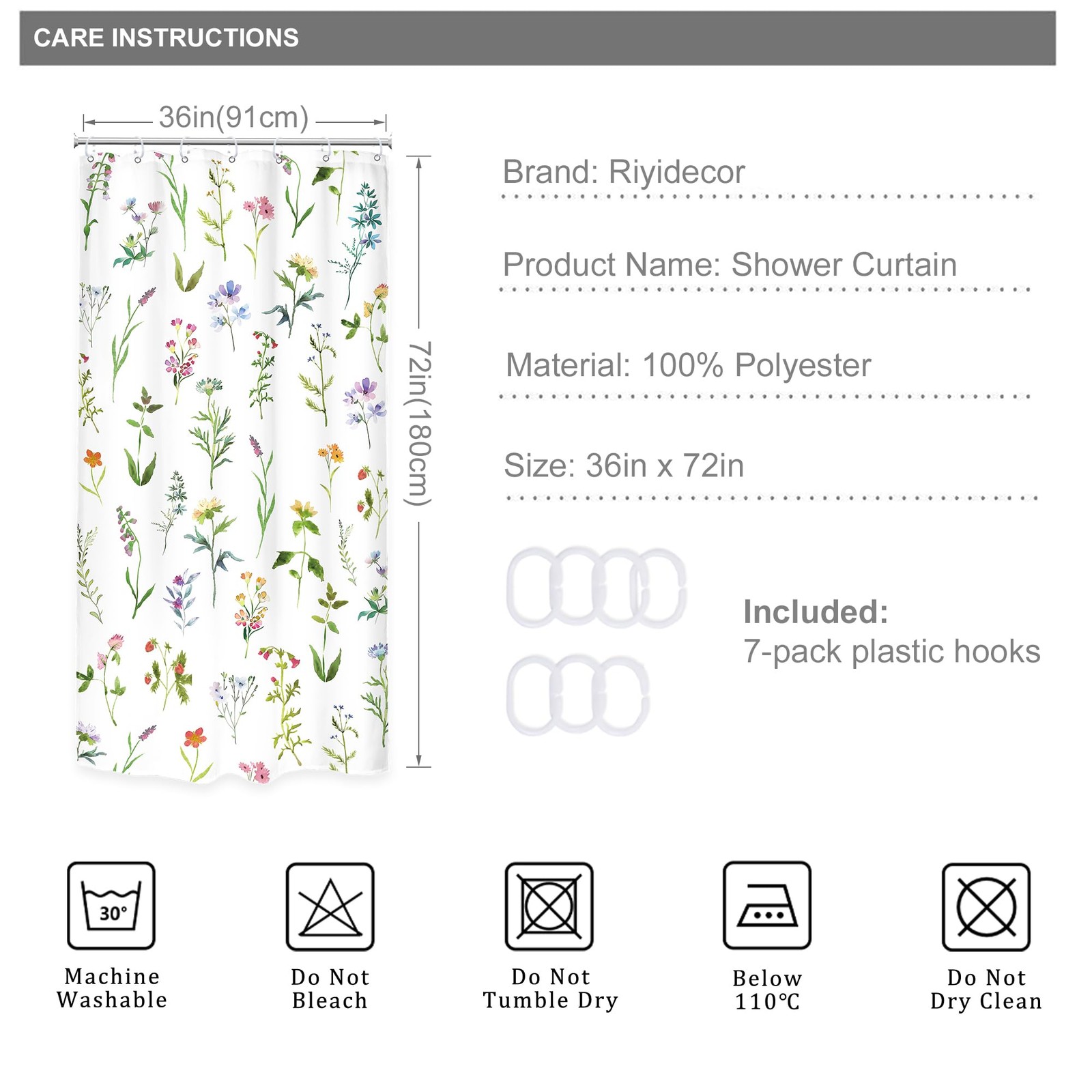 Custom Printed Bath Curtain — custom printed polyester bath curtain detail view