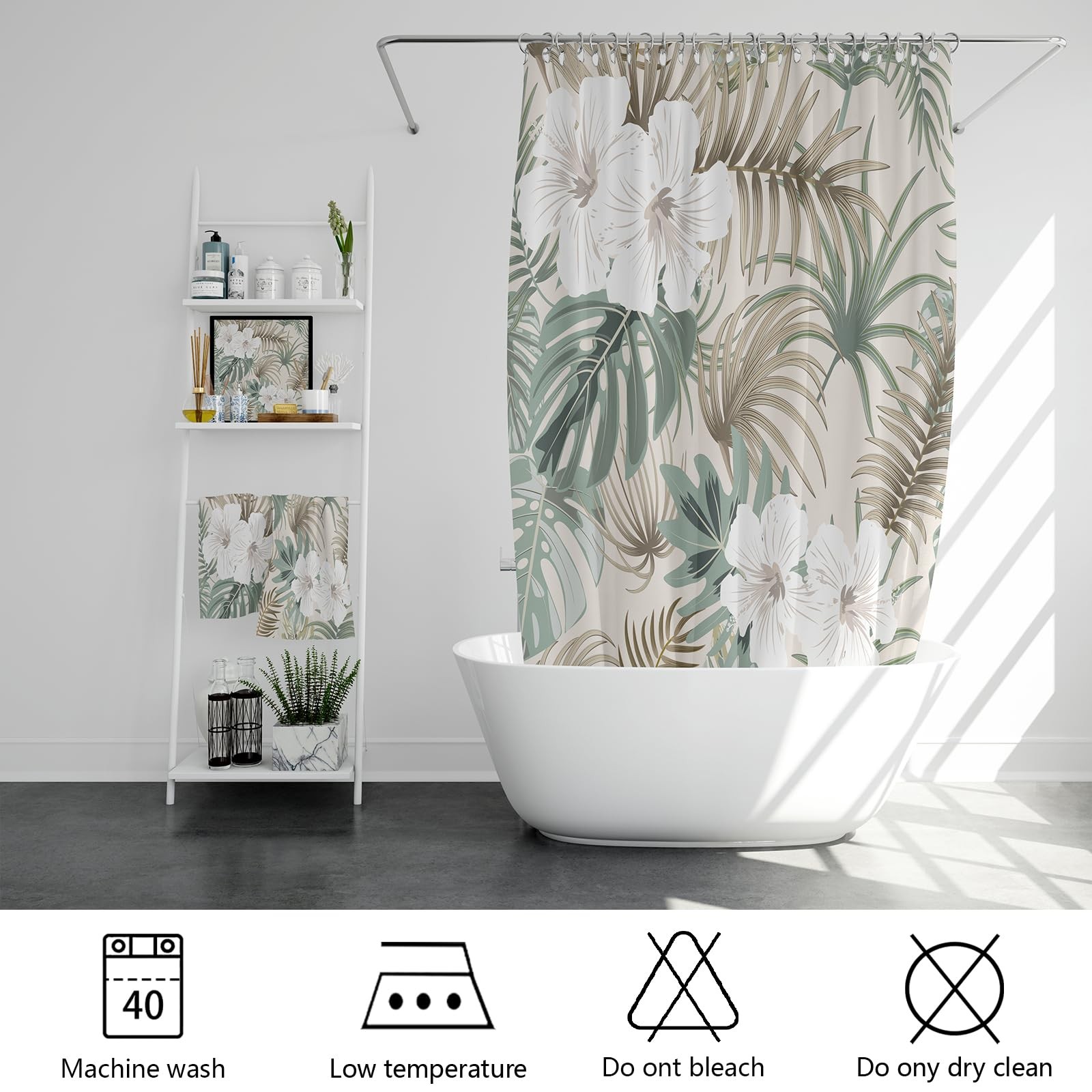 Custom Printed Bath Curtain — custom printed polyester bath curtain detail view
