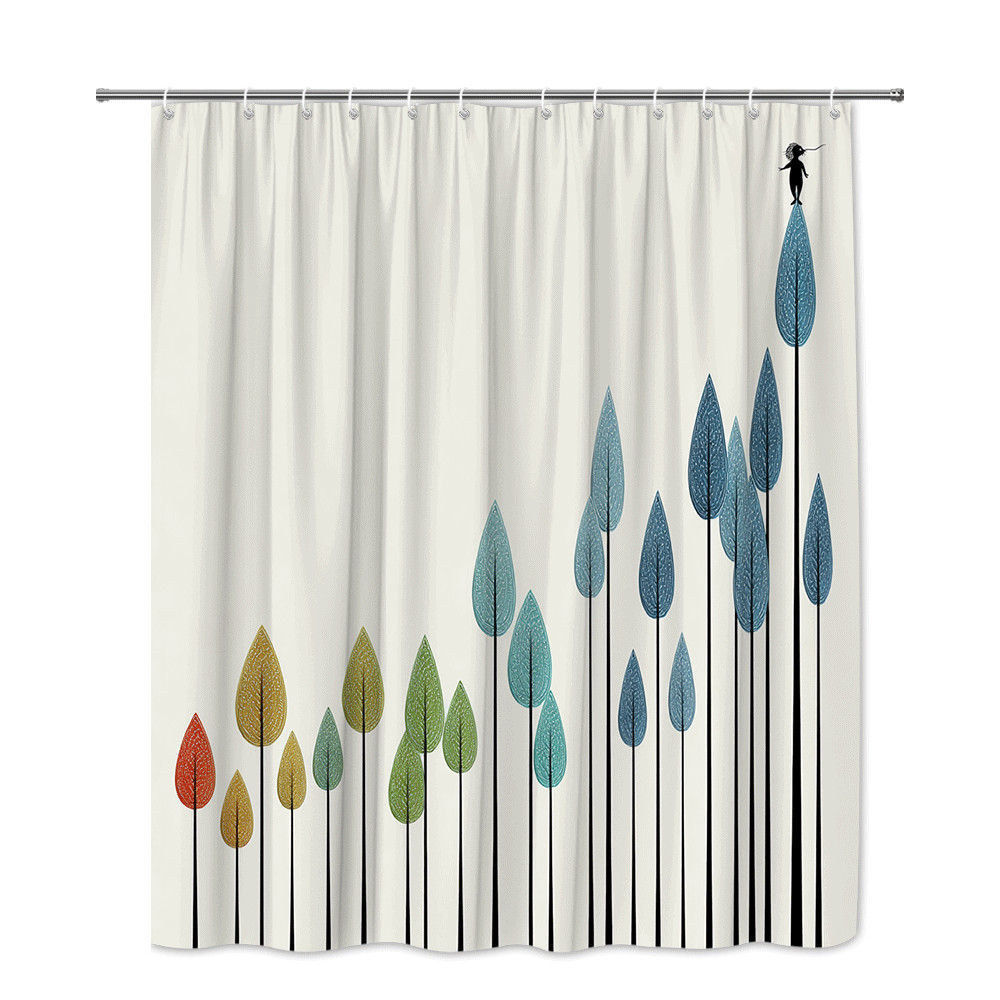 Custom Printed Bath Curtain — custom printed polyester bath curtain detail view