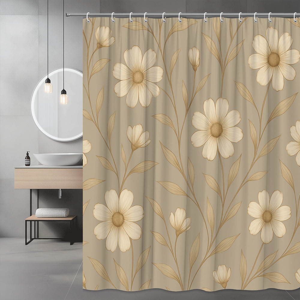 Custom Printed Bath Curtain — custom printed polyester bath curtain