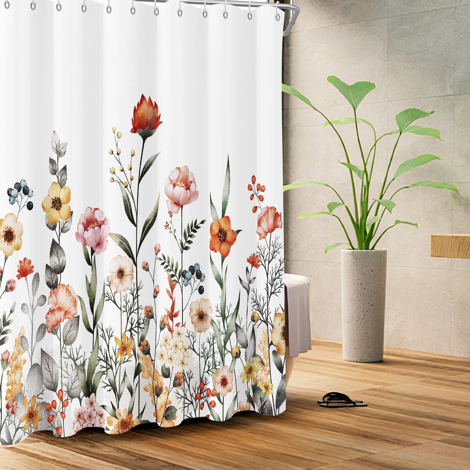 Custom Printed Bath Curtain — custom printed polyester bath curtain detail view