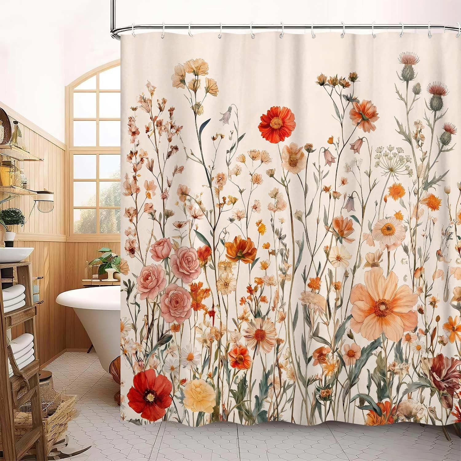Custom Printed Bath Curtain — custom printed polyester bath curtain detail view