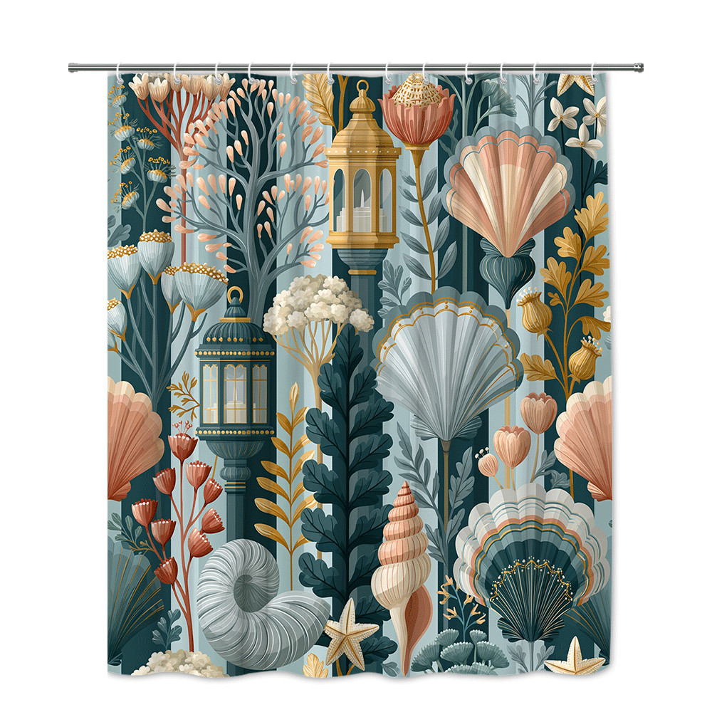 Custom Printed Bath Curtain — custom printed polyester bath curtain detail view