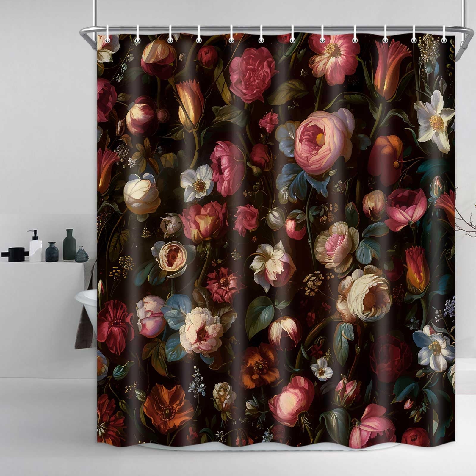 Custom Printed Bath Curtain — custom printed polyester bath curtain detail view