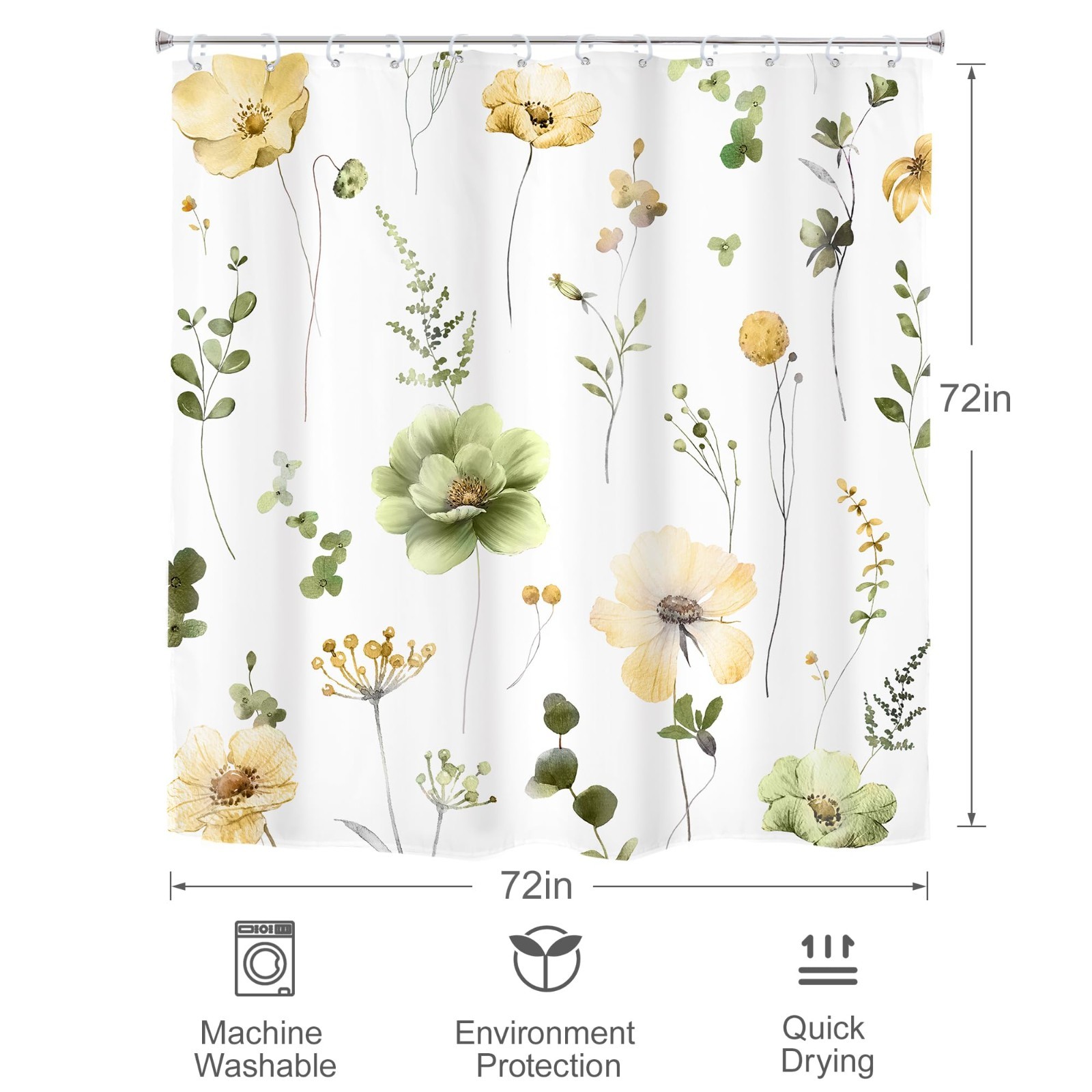 Custom Printed Bath Curtain — custom printed polyester bath curtain detail view