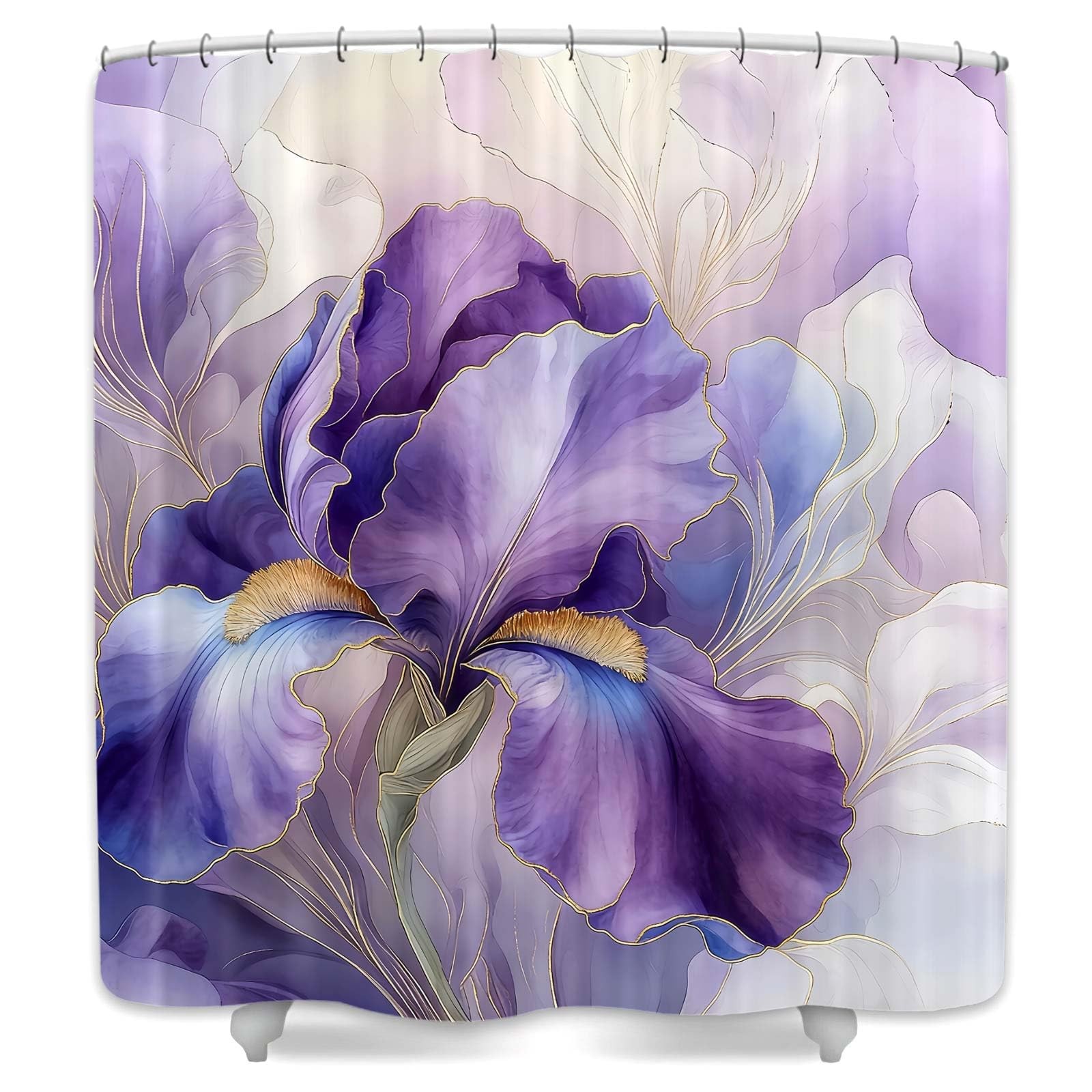 Custom Printed Bath Curtain — custom printed polyester bath curtain detail view