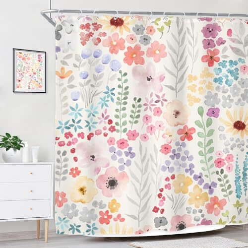 Custom Printed Bath Curtain — custom printed polyester bath curtain detail view